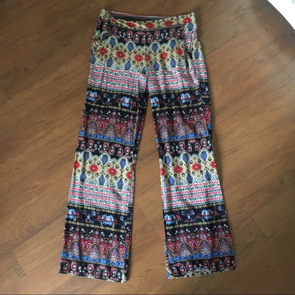 by & by Pants - Tribal Print Flowy Pants